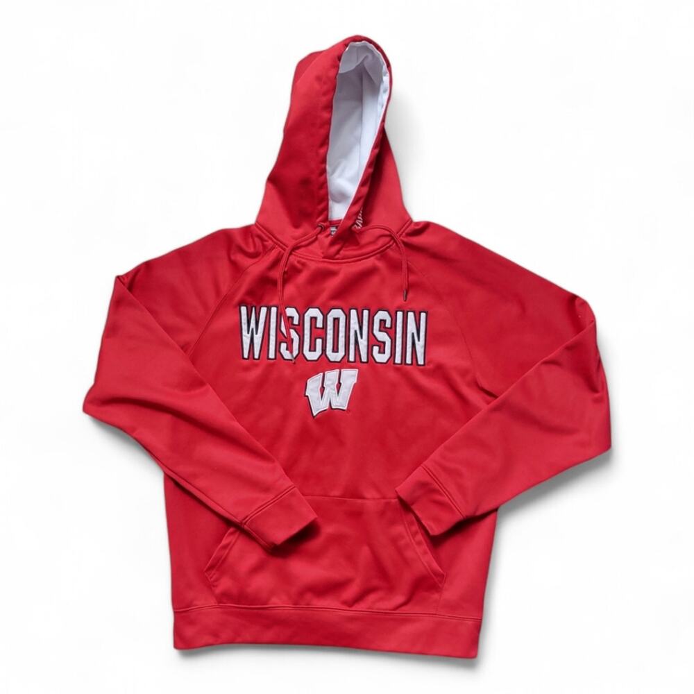 Colosseum Wisconsin Embroidered Sweatshirt Hoodie Fleece Size Medium Badger